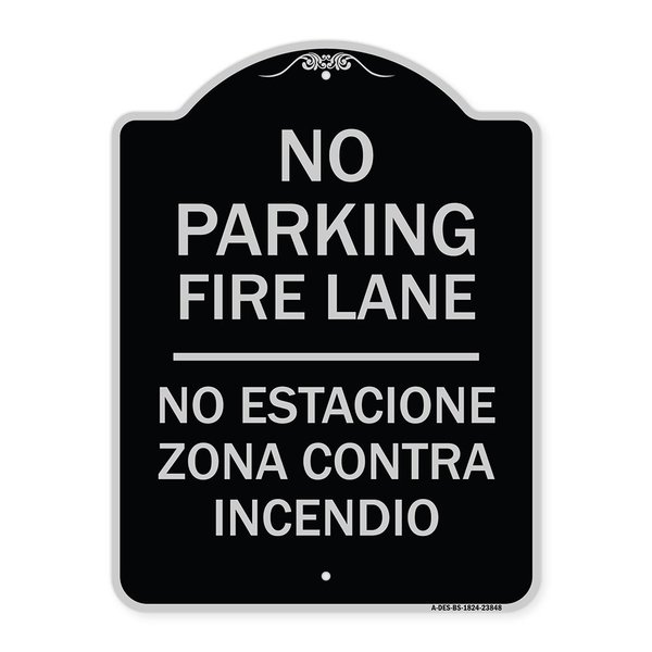 Signmission No Estacione Zona Contra Incendio Heavy-Gauge Aluminum Architectural Sign, 24" H, BS-1824-23848 A-DES-BS-1824-23848